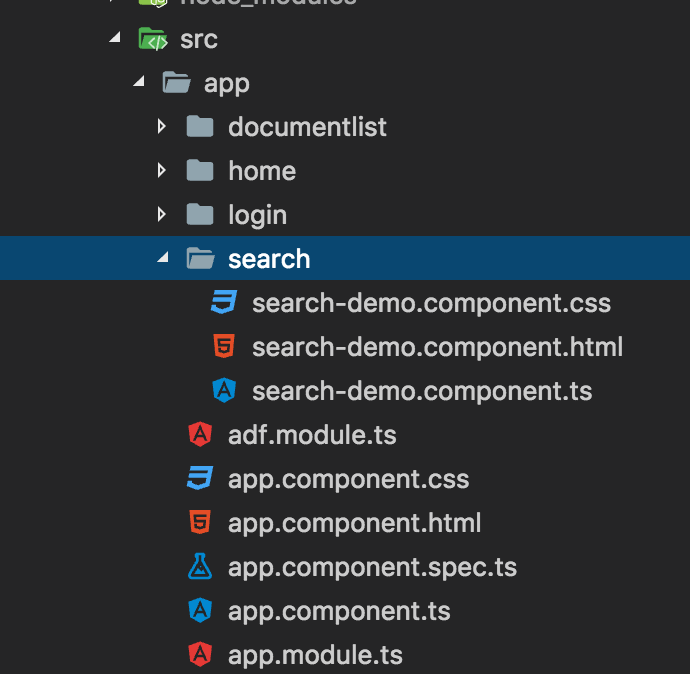 Created search demo component folder